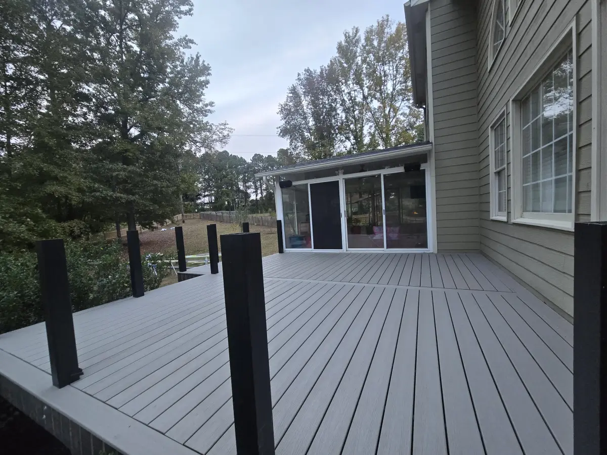 Composite deck before railing installation