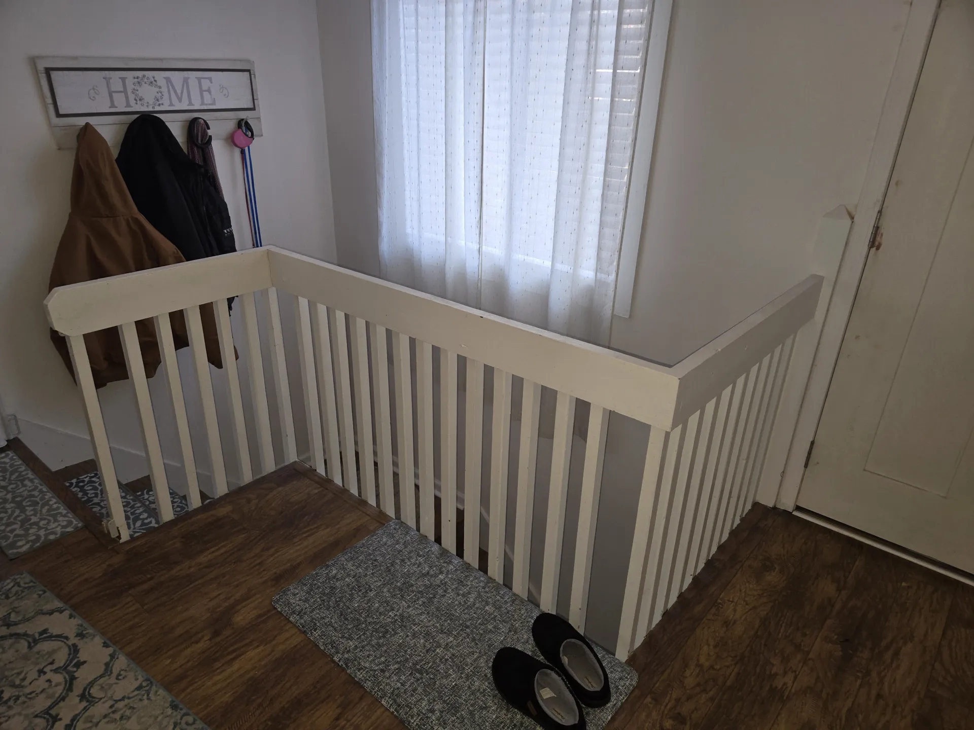 Interior stair railing before renovation