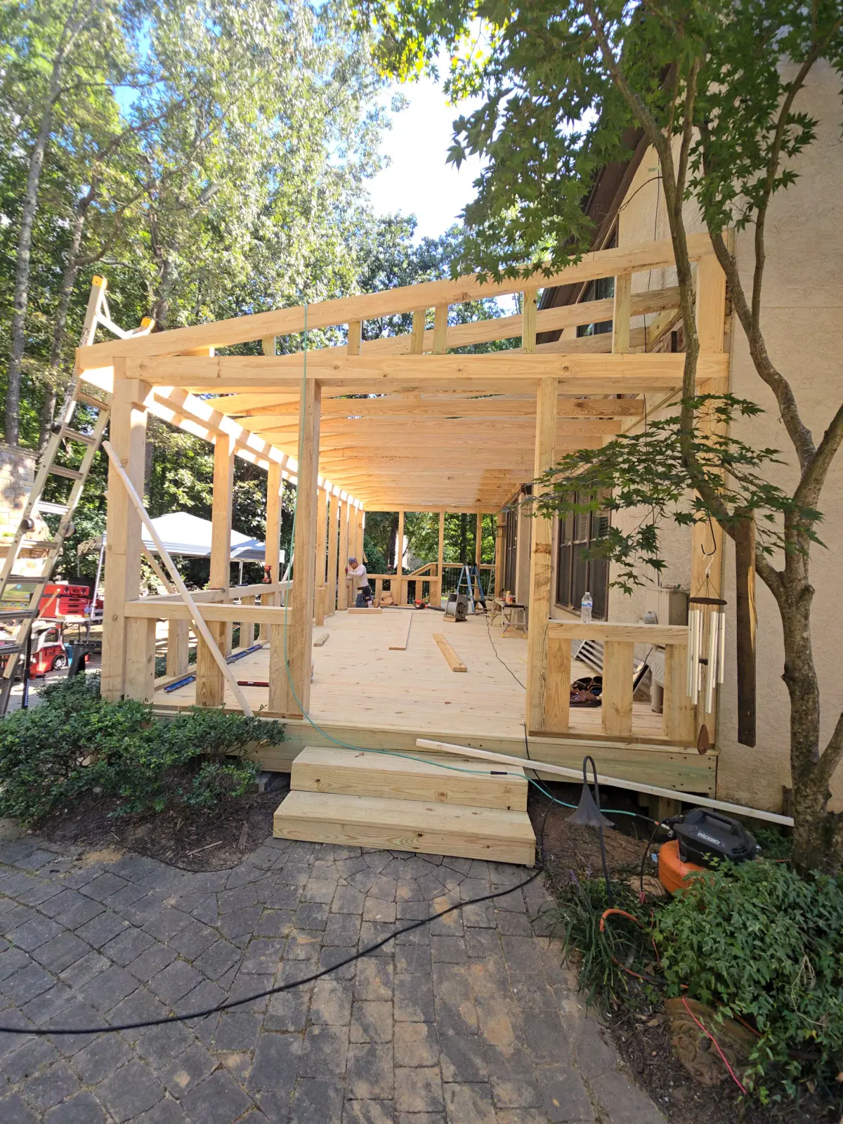 Porch pavilion framing