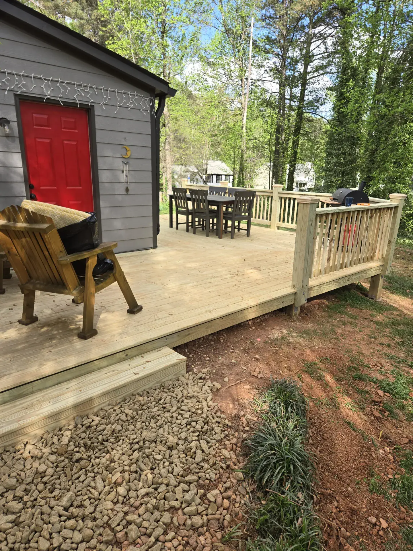 Deck with outdoor living zone design