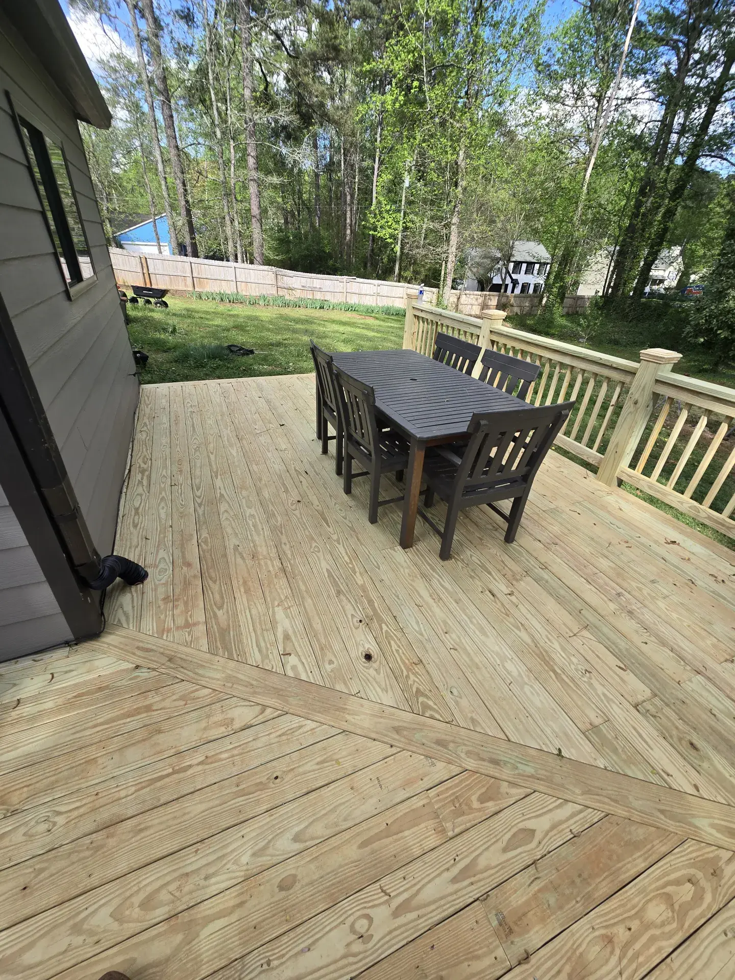 Staged deck showing design elements