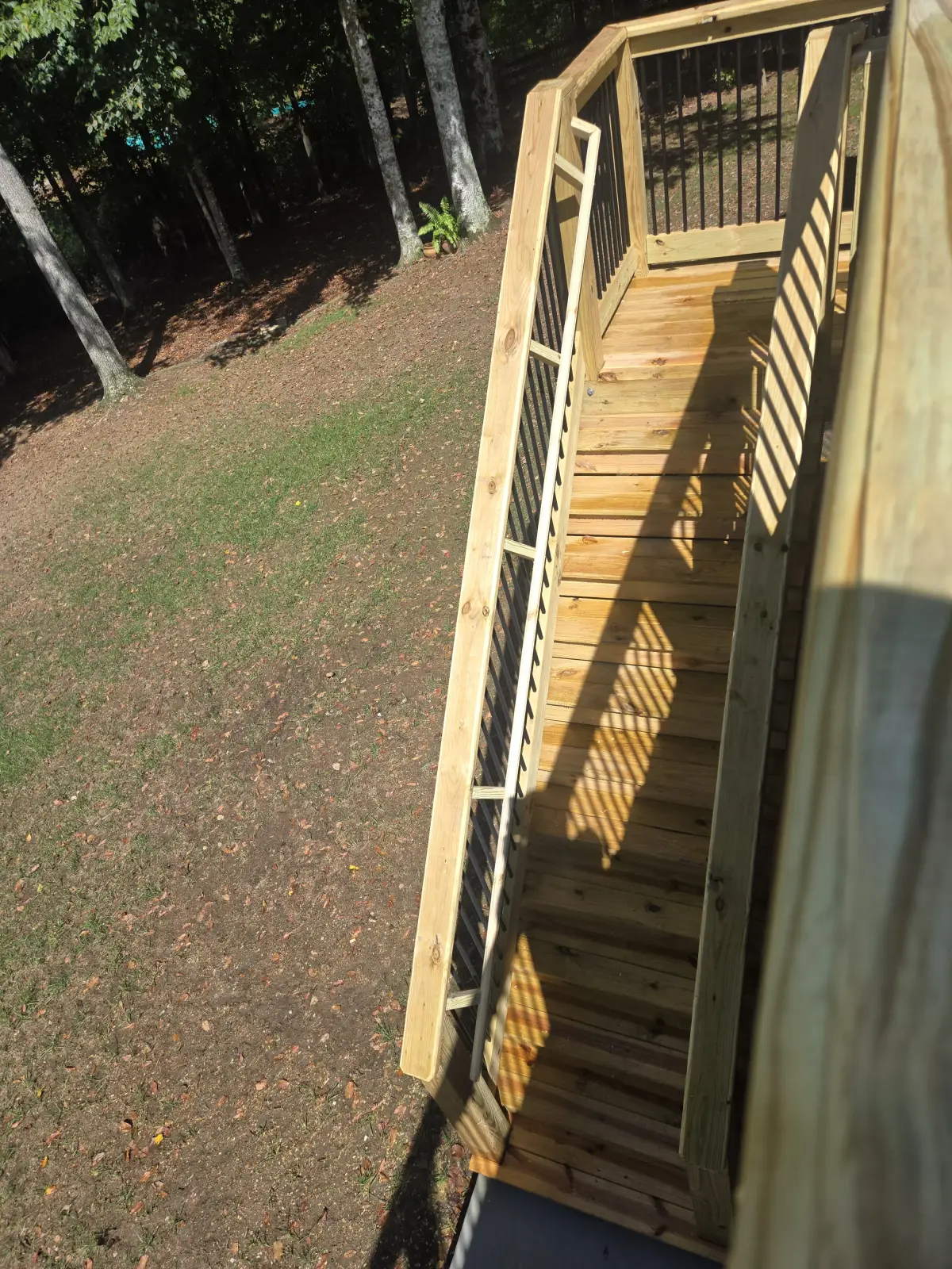 Stair railing from above