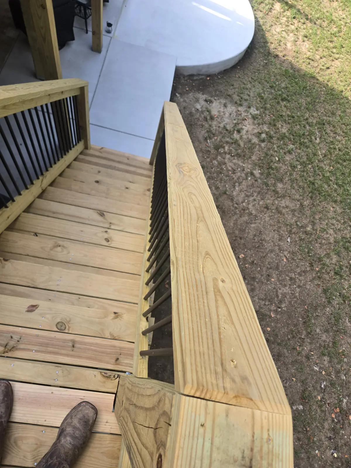 Wood deck with railings